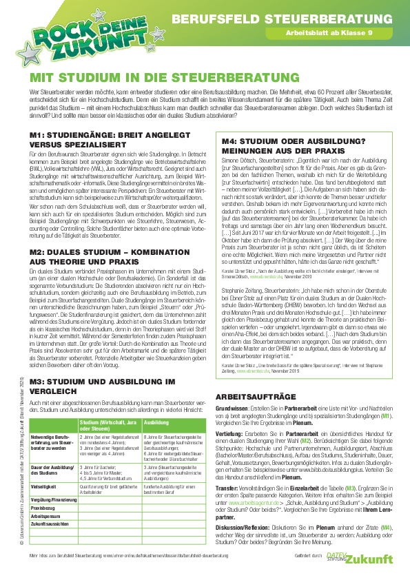 Jugend Und Bildung Mit Studium Steuerberater In Werden
