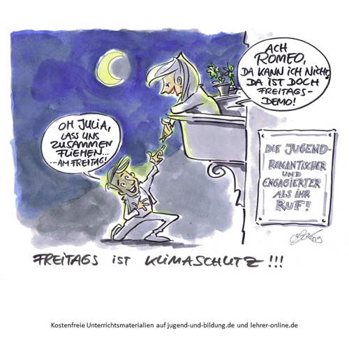 Karikatur: Freitags ist Klimaschutz - Michael Hüter